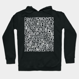 B - Typography (White) Hoodie